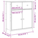 Skjenk Svart 70X30X80 Cm Konstruert Tre