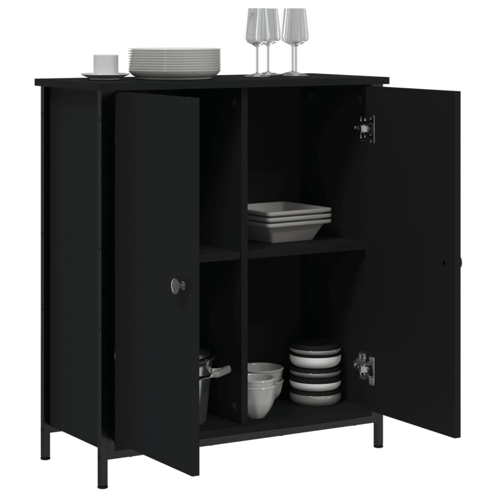 Skjenk Svart 70X30X80 Cm Konstruert Tre