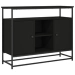 Skjenk Svart 100X35X80 Cm Konstruert Tre