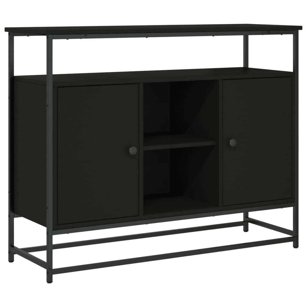 Skjenk Svart 100X35X80 Cm Konstruert Tre