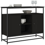 Skjenk Svart 100X35X80 Cm Konstruert Tre