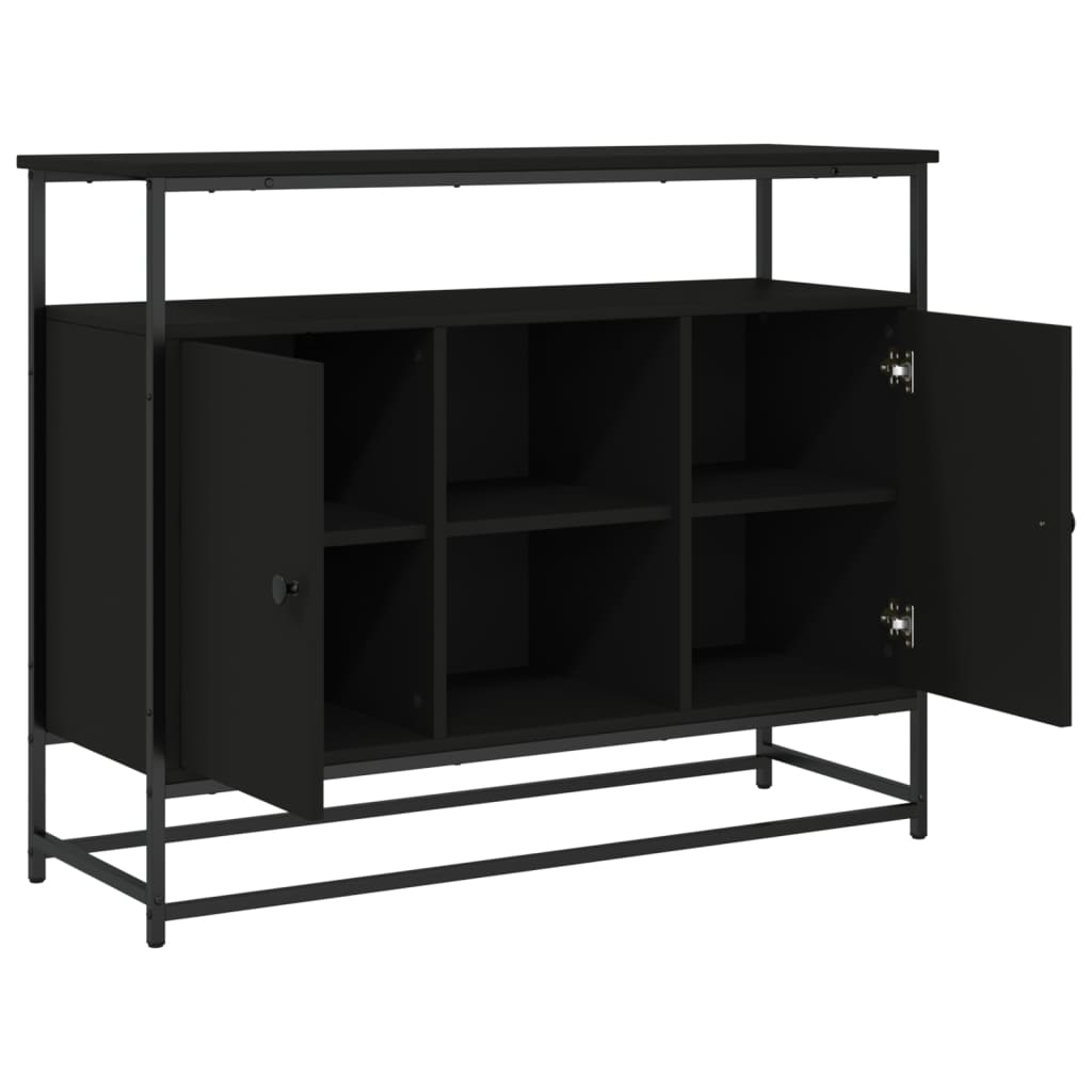 Skjenk Svart 100X35X80 Cm Konstruert Tre