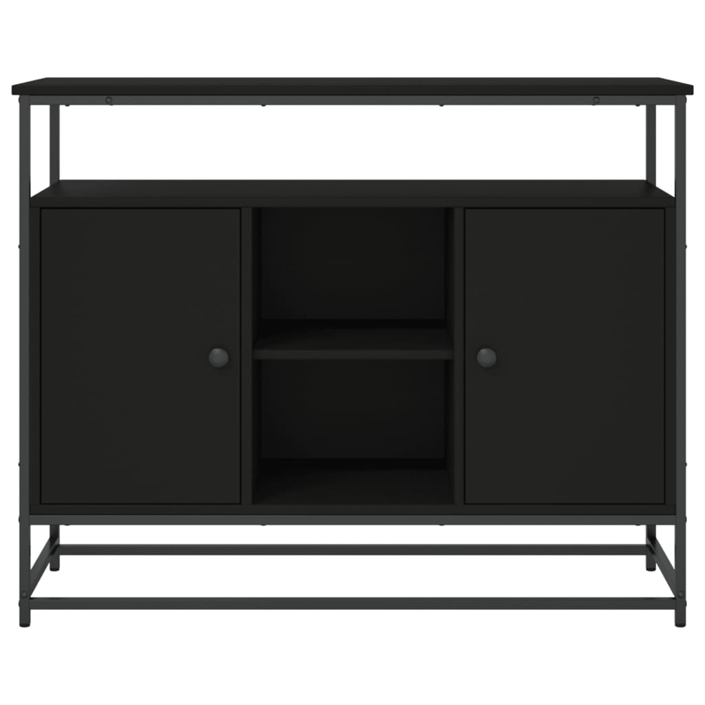 Skjenk Svart 100X35X80 Cm Konstruert Tre
