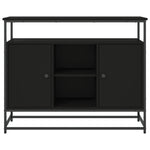 Skjenk Svart 100X35X80 Cm Konstruert Tre