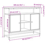 Skjenk Svart 100X35X80 Cm Konstruert Tre