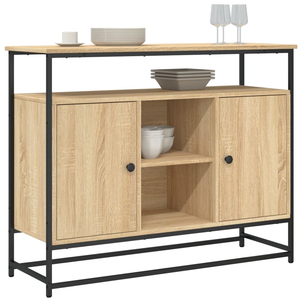 Skjenk Sonoma Eik 100X35X80 Cm Konstruert Tre