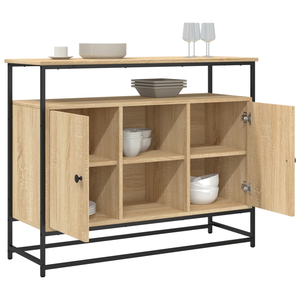 Skjenk Sonoma Eik 100X35X80 Cm Konstruert Tre