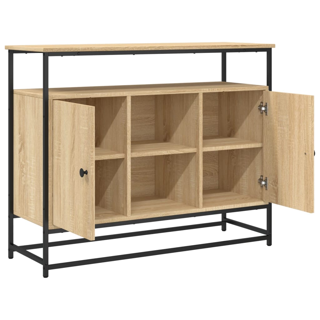 Skjenk Sonoma Eik 100X35X80 Cm Konstruert Tre