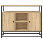 Skjenk Sonoma Eik 100X35X80 Cm Konstruert Tre