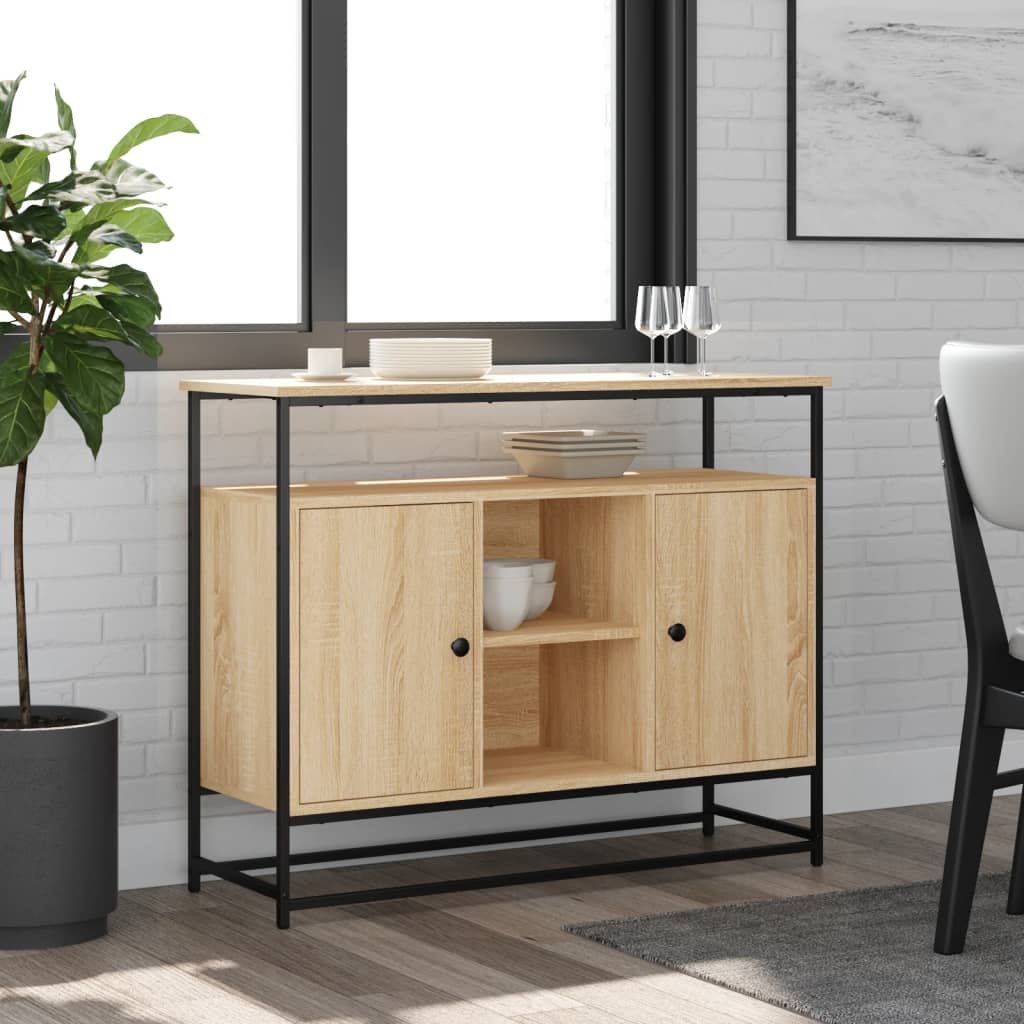 Skjenk Sonoma Eik 100X35X80 Cm Konstruert Tre
