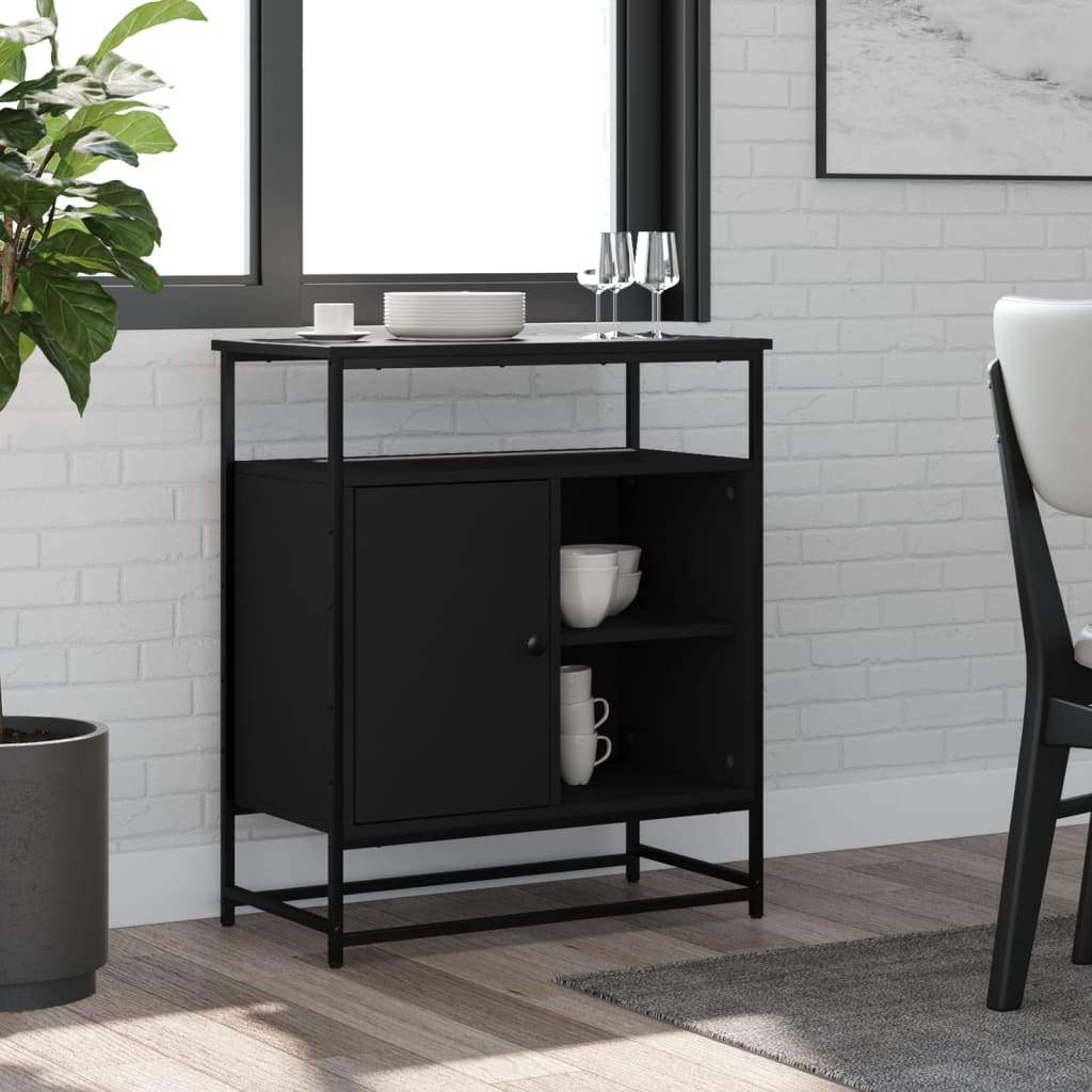 Skjenk Svart 69X35X80 Cm Konstruert Tre
