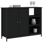Skjenk Svart 100X33X75 Cm Konstruert Tre