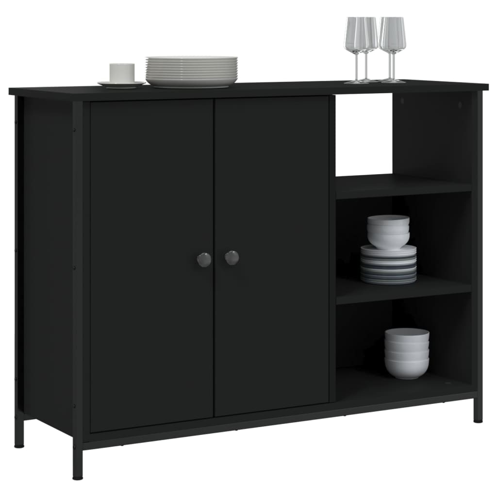 Skjenk Svart 100X33X75 Cm Konstruert Tre