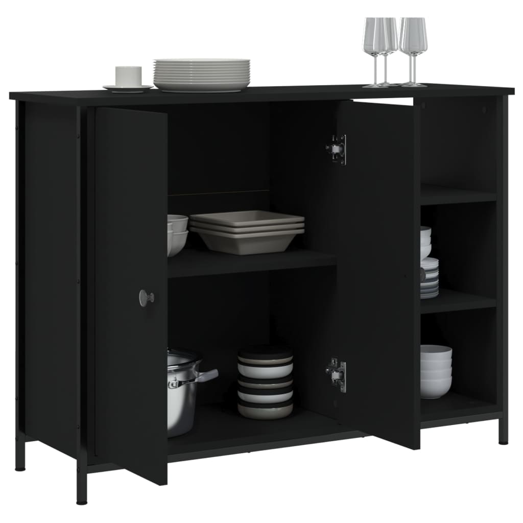 Skjenk Svart 100X33X75 Cm Konstruert Tre