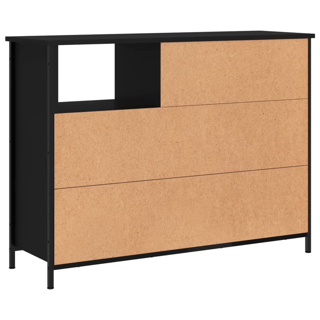 Skjenk Svart 100X33X75 Cm Konstruert Tre