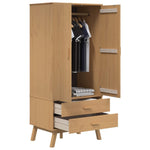 Garderobe Olden Brun 76,5X53X172 Cm Heltre Furu