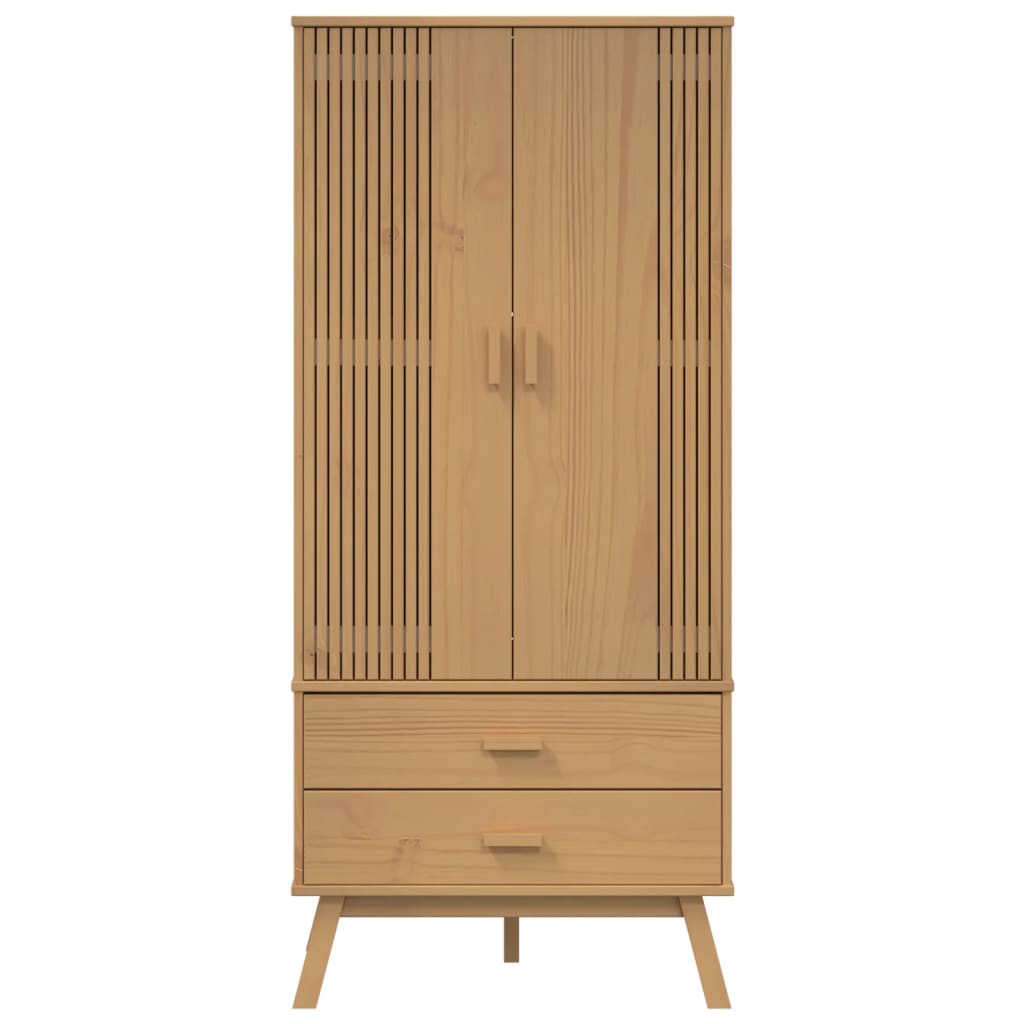 Garderobe Olden Brun 76,5X53X172 Cm Heltre Furu