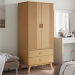 Garderobe Olden Brun 76,5X53X172 Cm Heltre Furu