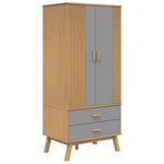 Garderobe Olden Grå Og Brun 76,5X53X172 Cm Heltre Furu