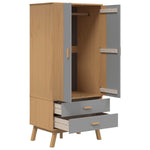 Garderobe Olden Grå Og Brun 76,5X53X172 Cm Heltre Furu