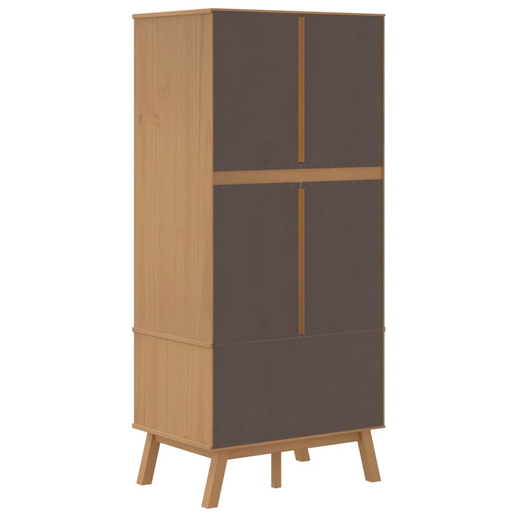 Garderobe Olden Grå Og Brun 76,5X53X172 Cm Heltre Furu
