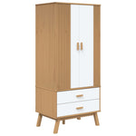 Garderobe Olden Hvit Og Brun 76,5X53X172 Cm Heltre Furu