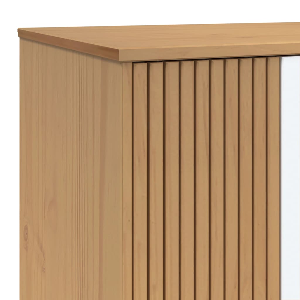 Garderobe Olden Hvit Og Brun 76,5X53X172 Cm Heltre Furu