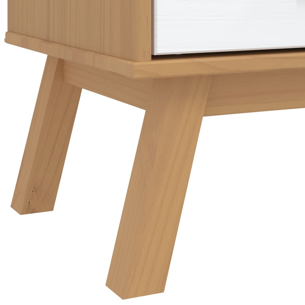 Garderobe Olden Hvit Og Brun 76,5X53X172 Cm Heltre Furu