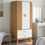 Garderobe Olden Hvit Og Brun 76,5X53X172 Cm Heltre Furu