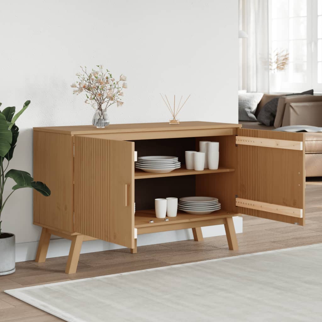 Skjenk Olden Brun 114X43X73,5Cm Heltre Furu
