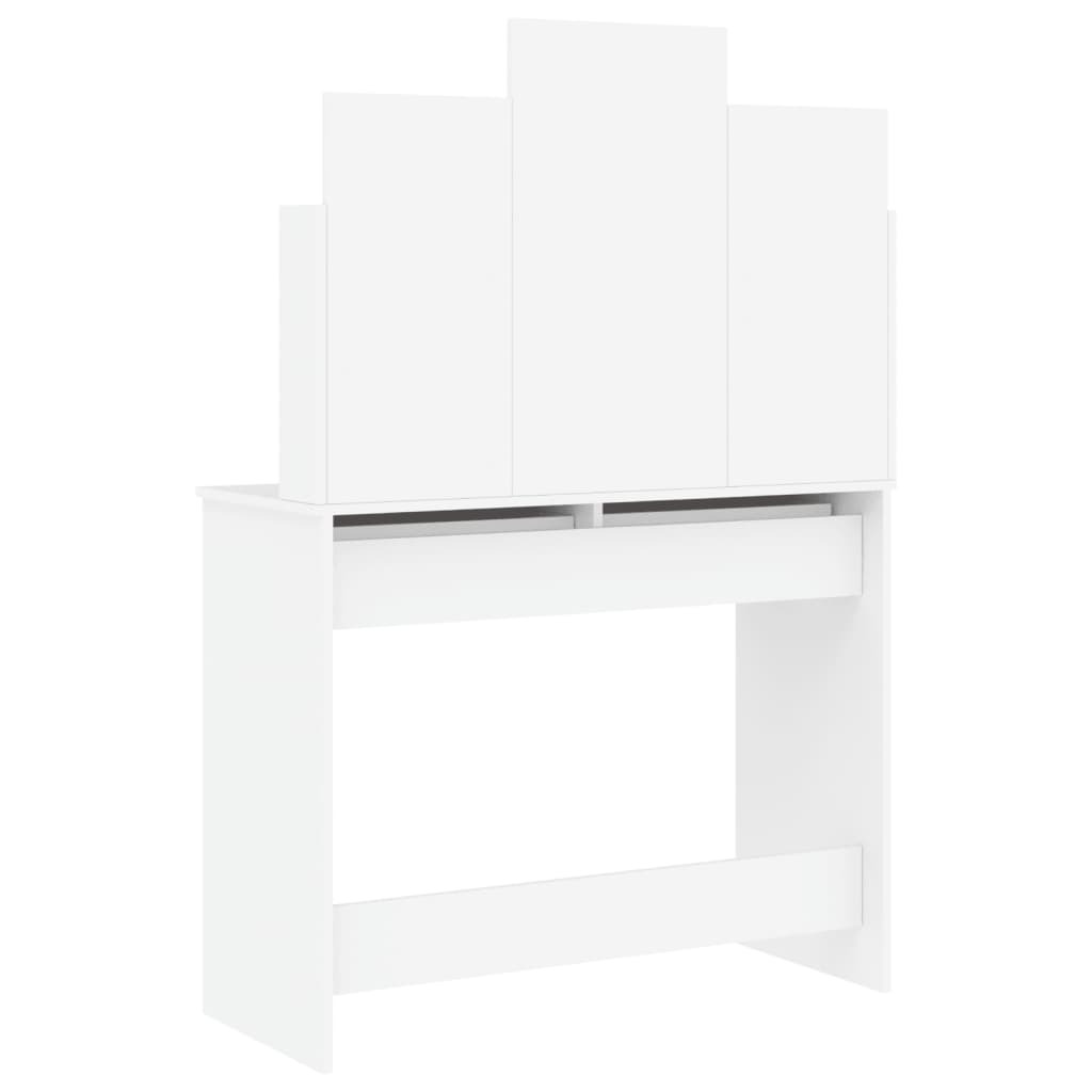 Sminkebord Med Speil Hvit 96X39X142 Cm