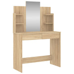 Sminkebord Med Speil Sonoma Eik 96X39X142 Cm