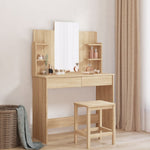 Sminkebord Med Speil Sonoma Eik 96X39X142 Cm