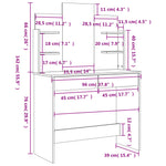 Sminkebord Med Speil Svart 96X39X142 Cm