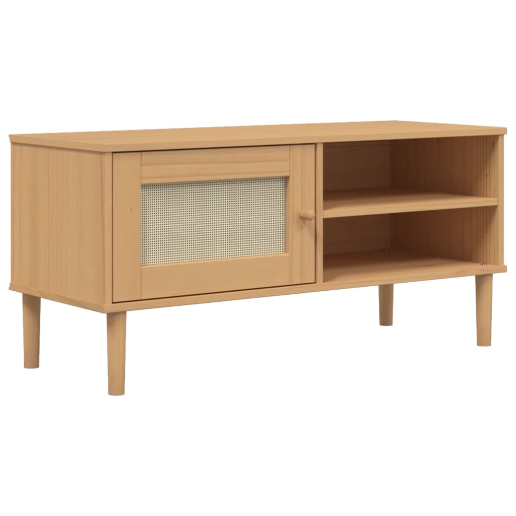 Tv-Benk Senja Rotting-Utseende Brun 106X40X49 Cm Heltre Furu