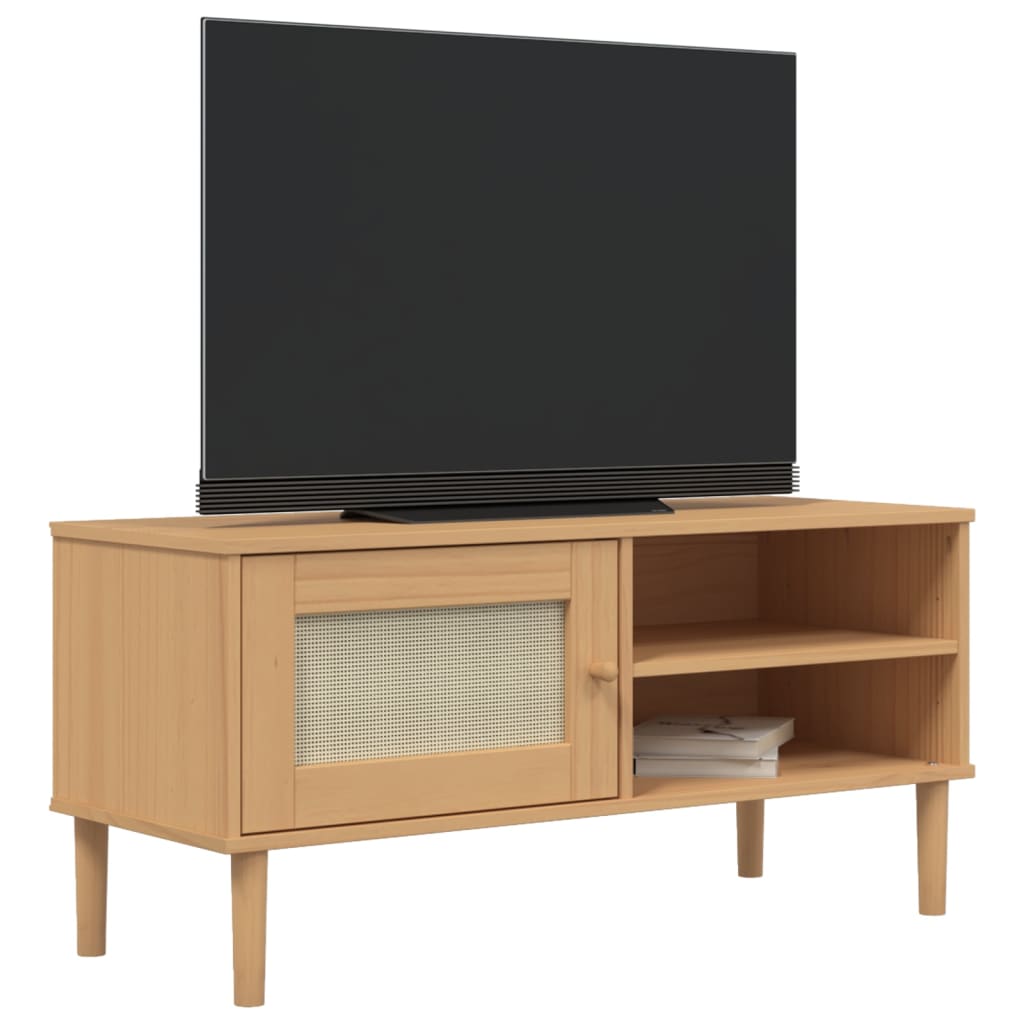 Tv-Benk Senja Rotting-Utseende Brun 106X40X49 Cm Heltre Furu