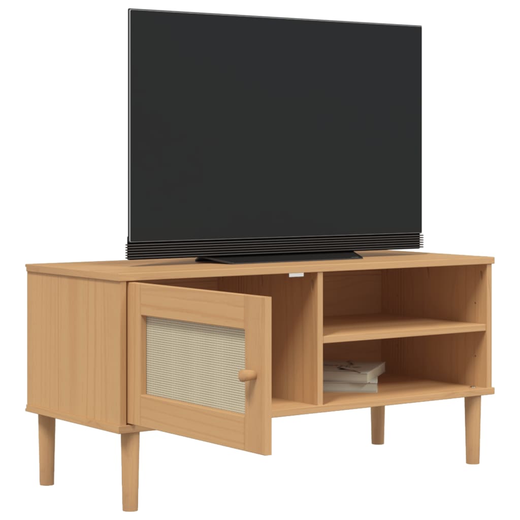 Tv-Benk Senja Rotting-Utseende Brun 106X40X49 Cm Heltre Furu