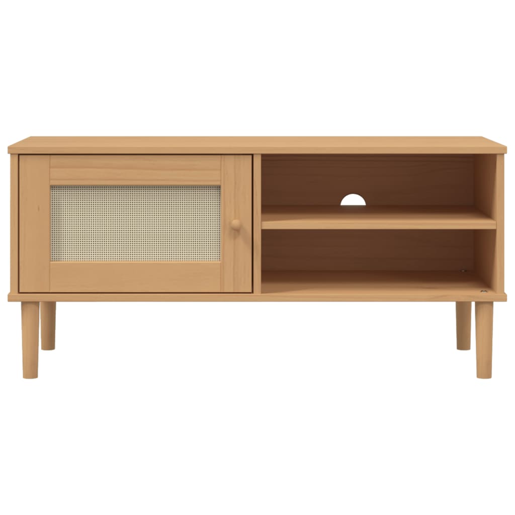 Tv-Benk Senja Rotting-Utseende Brun 106X40X49 Cm Heltre Furu