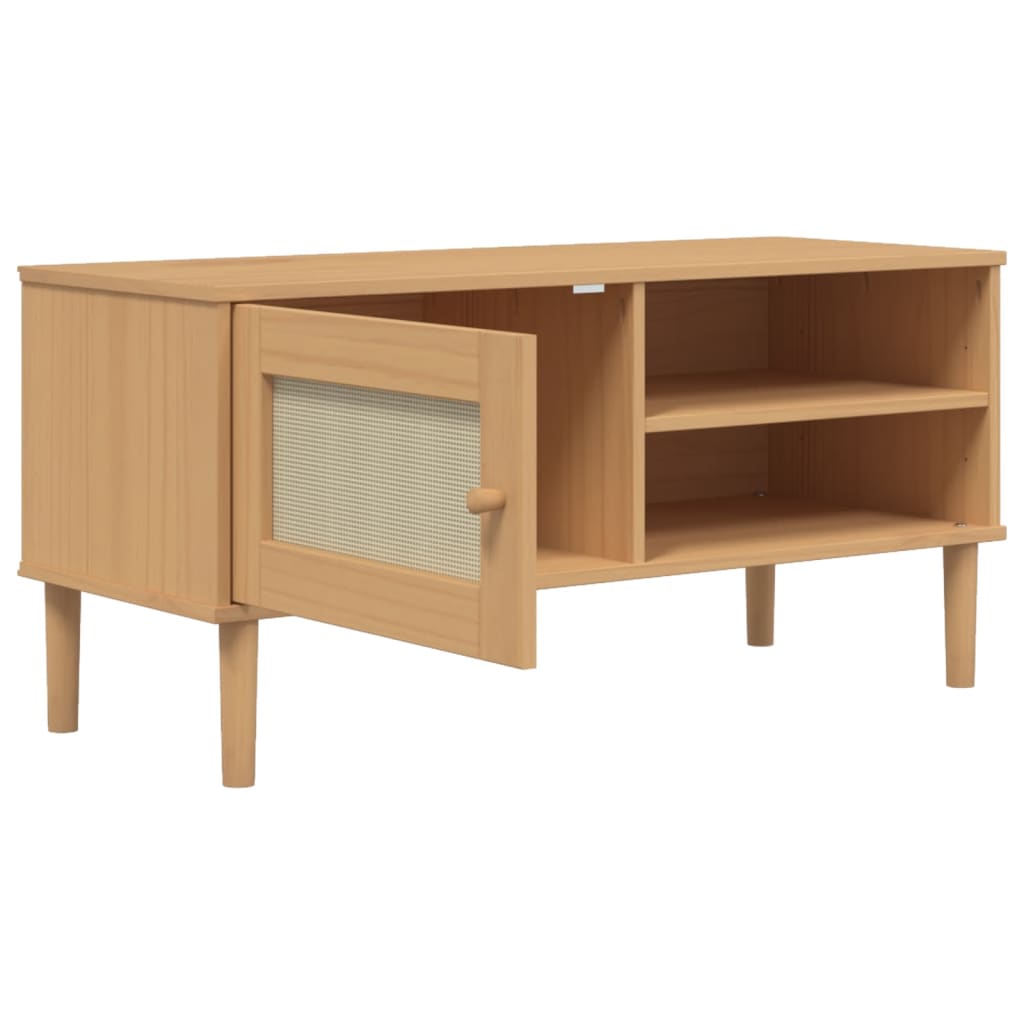 Tv-Benk Senja Rotting-Utseende Brun 106X40X49 Cm Heltre Furu