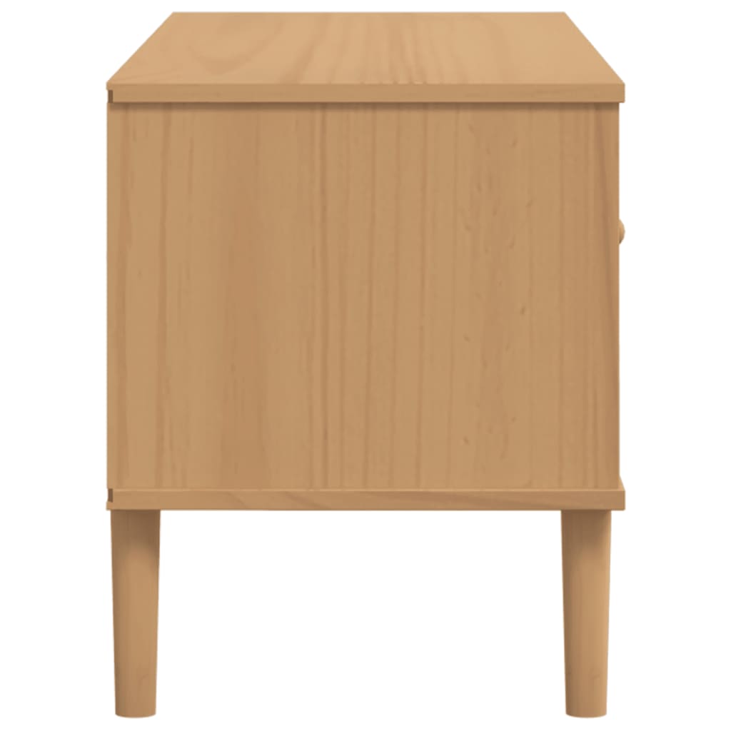 Tv-Benk Senja Rotting-Utseende Brun 106X40X49 Cm Heltre Furu