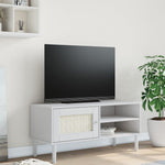Tv-Benk Senja Rotting-Utseende Hvit 106X40X49Cm Cm Heltre Furu