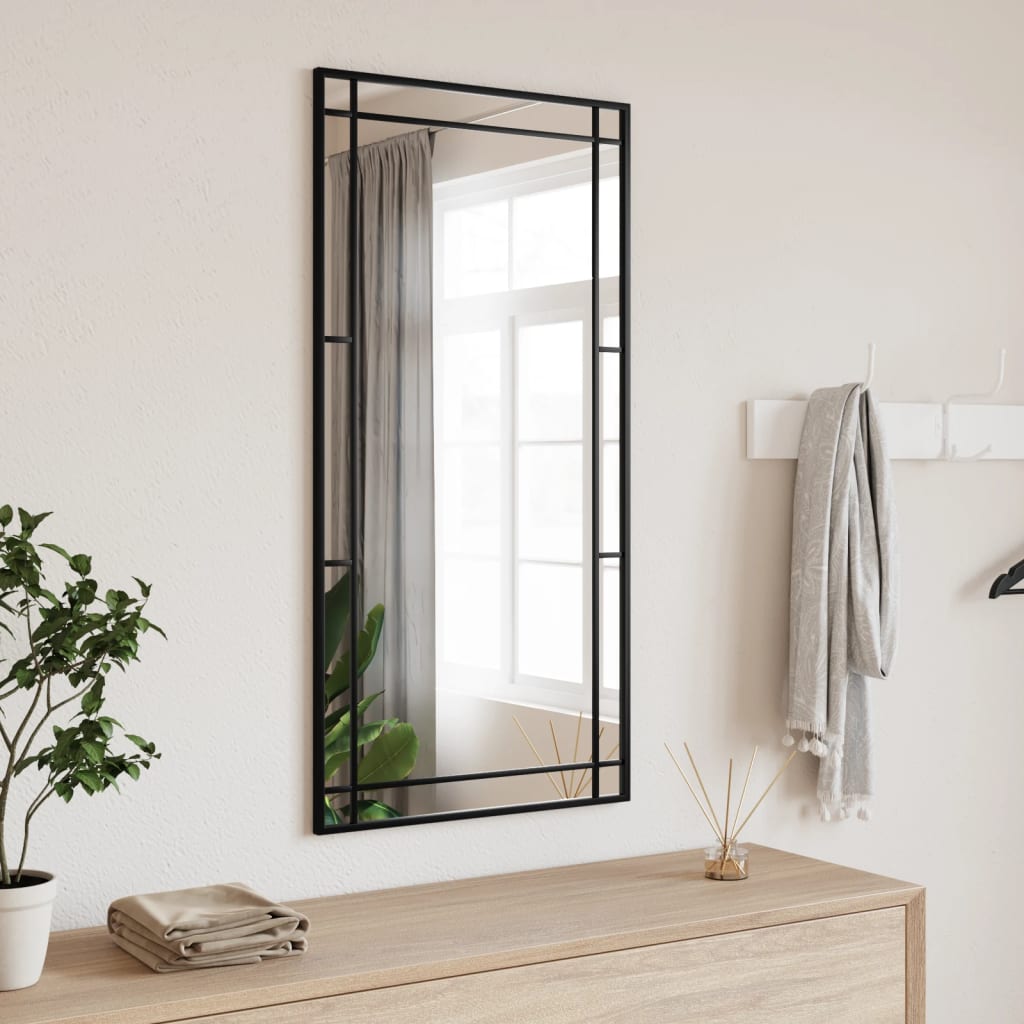 Veggspeil Svart 50X100 Cm Rektangel Jern
