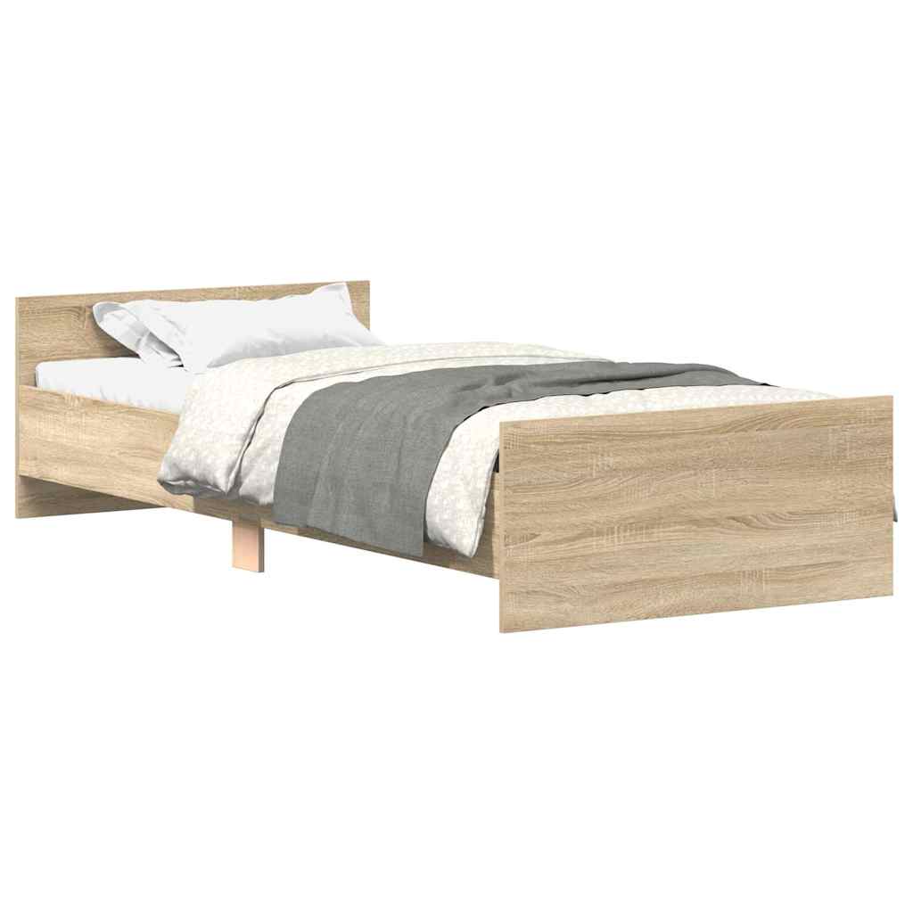 Sengeramme Uten Madrass Sonoma Eik 90X200 Cm Konstruert Tre