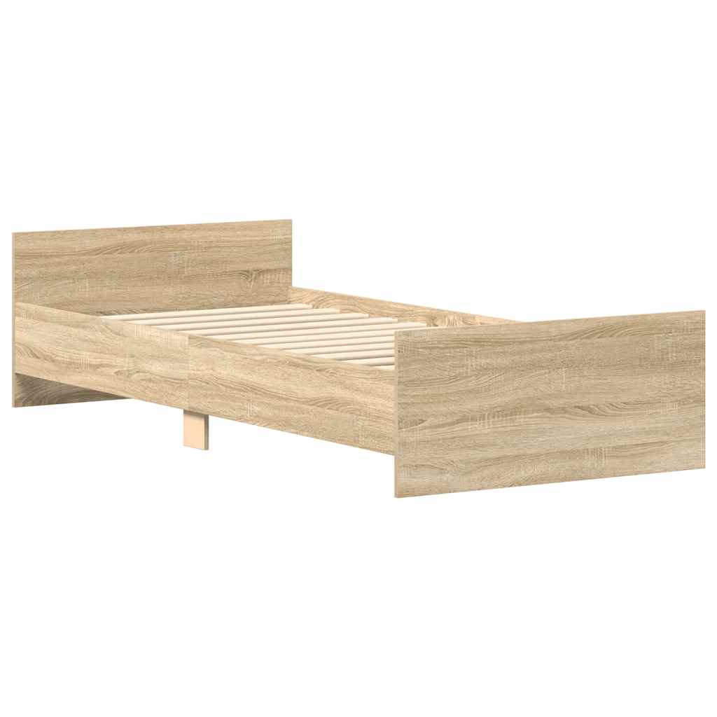 Sengeramme Uten Madrass Sonoma Eik 90X200 Cm Konstruert Tre
