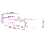 Sengeramme Uten Madrass Sonoma Eik 90X200 Cm Konstruert Tre