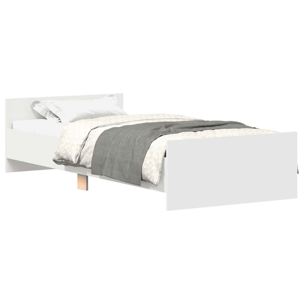 Sengeramme Hvit 100X200 Cm Konstruert Tre