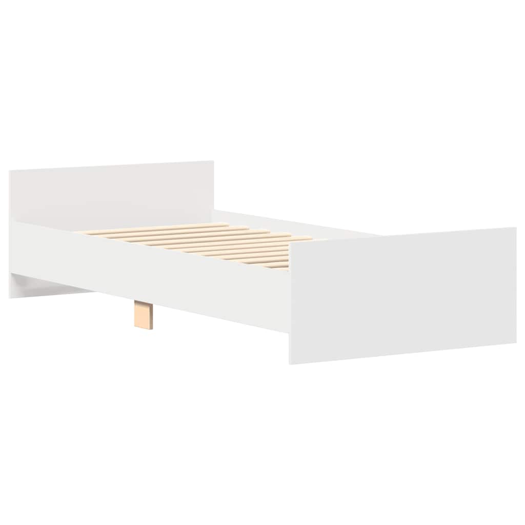 Sengeramme Hvit 100X200 Cm Konstruert Tre