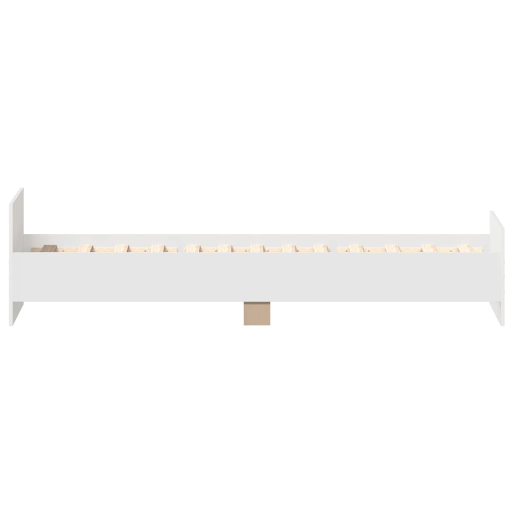Sengeramme Hvit 100X200 Cm Konstruert Tre