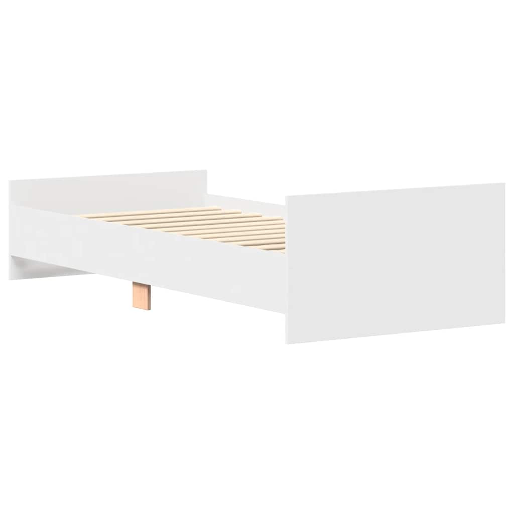 Sengeramme Hvit 100X200 Cm Konstruert Tre