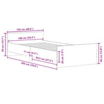 Sengeramme Hvit 100X200 Cm Konstruert Tre